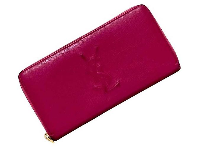 Cartera larga de cuero rosa Yves Saint Laurent - vista 2