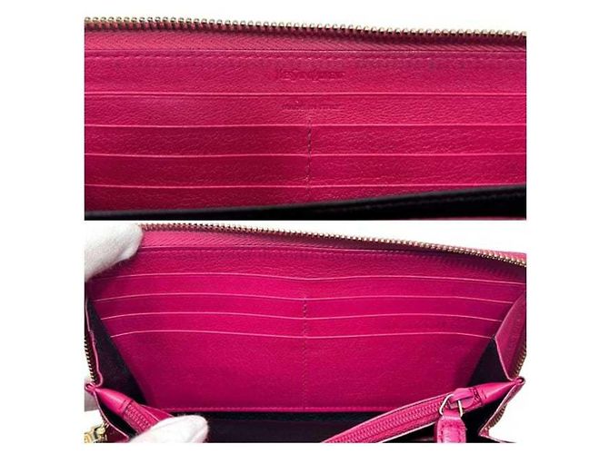 Cartera larga de cuero rosa Yves Saint Laurent - vista 4