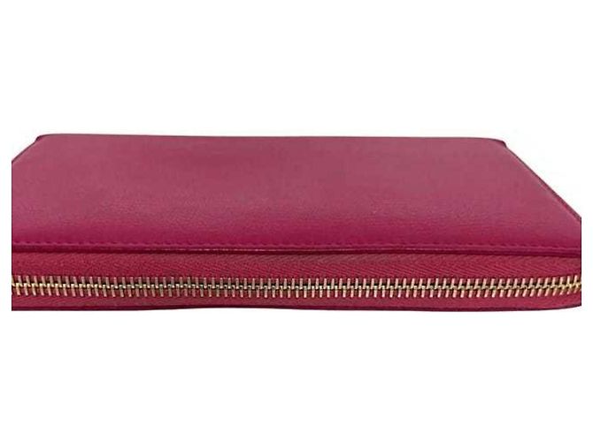 Cartera larga de cuero rosa Yves Saint Laurent - vista 8