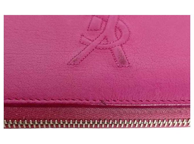 Cartera larga de cuero rosa Yves Saint Laurent - vista 9