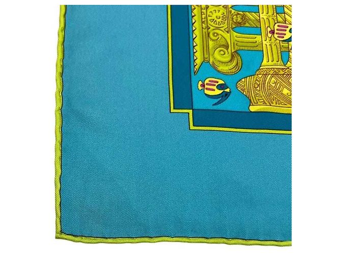 Sciarpa Hermès Carré 90 in azzurro chiaro Blu chiaro - vista 10