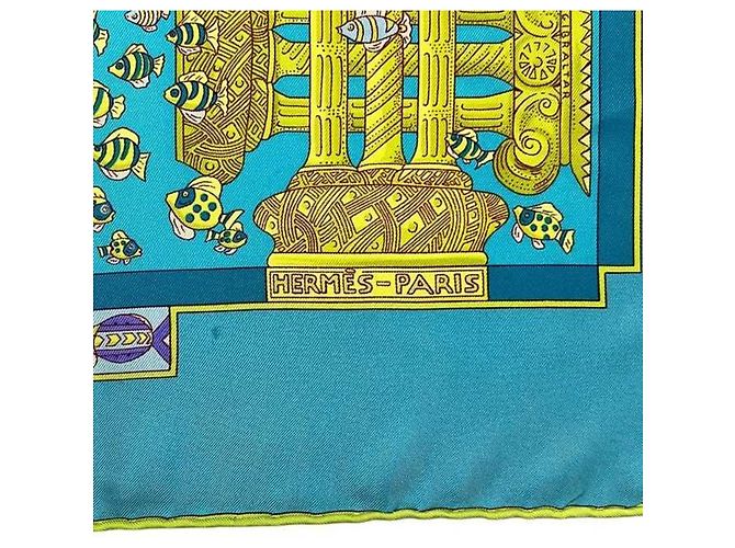 Sciarpa Hermès Carré 90 in azzurro chiaro Blu chiaro - vista 5
