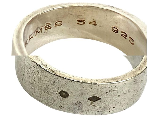 Ring Hermès Anello HERMES in ruggine con motivo a nastro Argento - vista 2