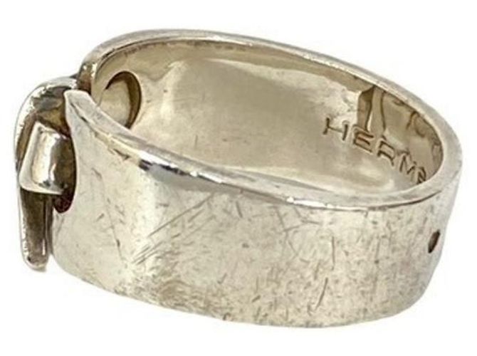 Ring Hermès Anello HERMES in ruggine con motivo a nastro Argento - vista 3