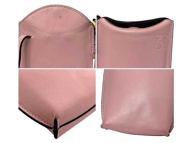 Borsa Loewe Gate in pelle rosa - vista 7