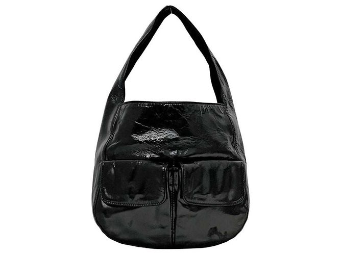 Schwarze lackleder Tote Bag von Prada - Ansicht 2