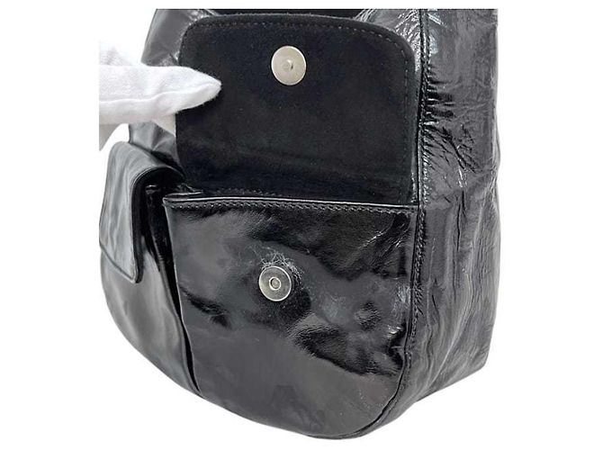 Schwarze lackleder Tote Bag von Prada - Ansicht 6