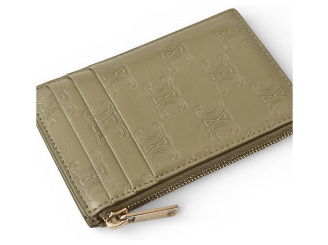 Triomphe Céline Tarjetero de cuero oliva Celine Verde oliva - vista 8