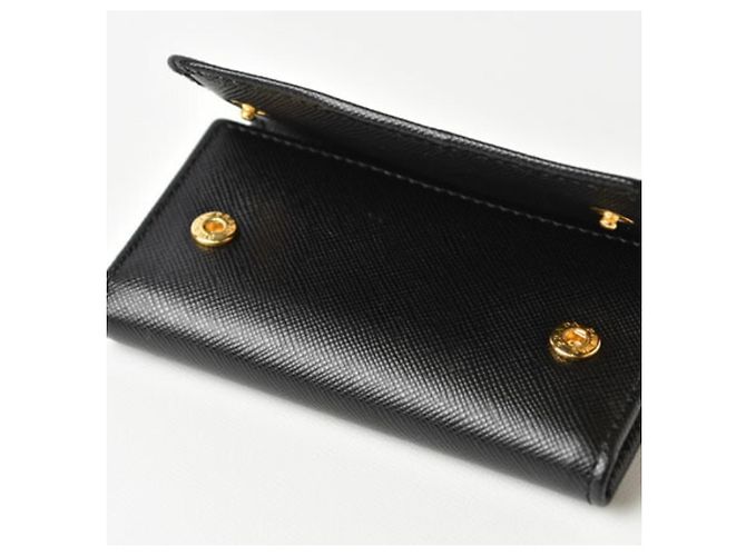 Prada Black Saffiano Leather 6-Ring Key Case - view 8