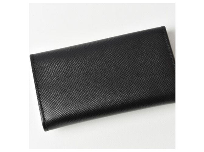 Prada Black Saffiano Leather 6-Ring Key Case - view 9