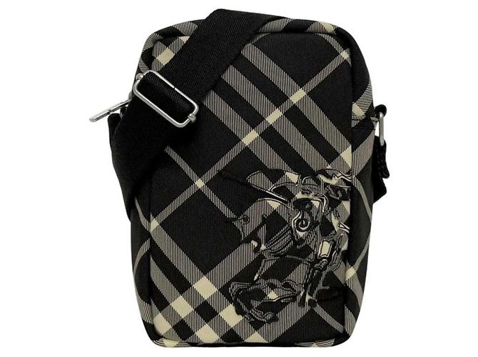 Borsa a spalla a quadri nera classica Burberry Nero - vista 2