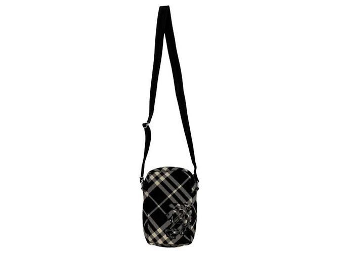 Borsa a spalla a quadri nera classica Burberry Nero - vista 3
