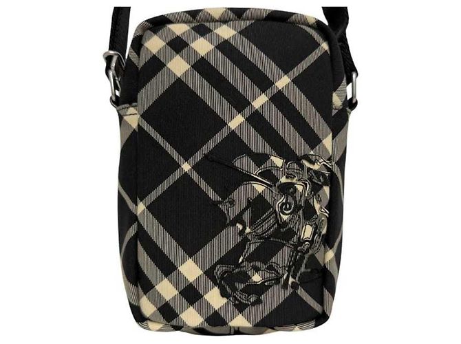 Borsa a spalla a quadri nera classica Burberry Nero - vista 4