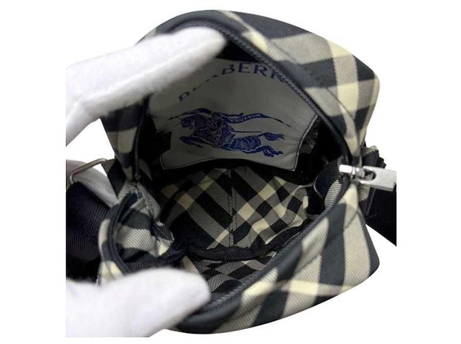 Borsa a spalla a quadri nera classica Burberry Nero - vista 8