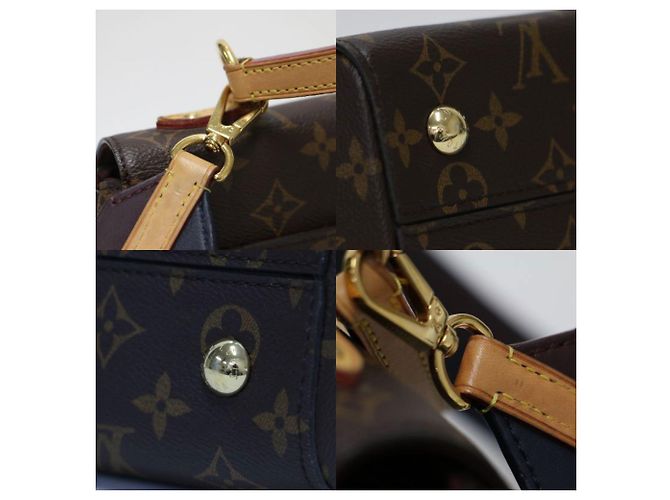 Bolso Louis Vuitton Monogram Cluny BB Castaño Burdeos Azul marino - vista 9
