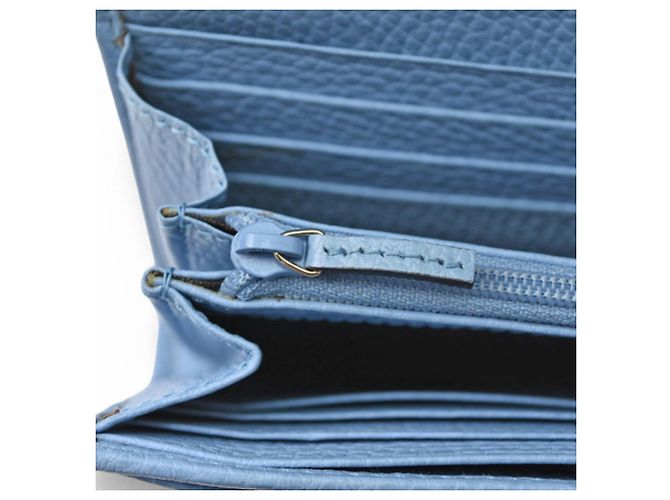 Gucci Swing Leder Bifold Langbörse in Blau - Ansicht 6