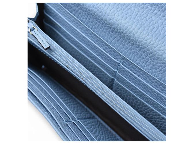 Gucci Swing Leder Bifold Langbörse in Blau - Ansicht 7