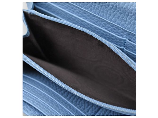 Gucci Swing Leder Bifold Langbörse in Blau - Ansicht 8