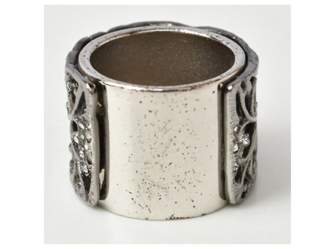 Anello in gunmetal con strass e perle Chanel Coco Mark Metallico - vista 4