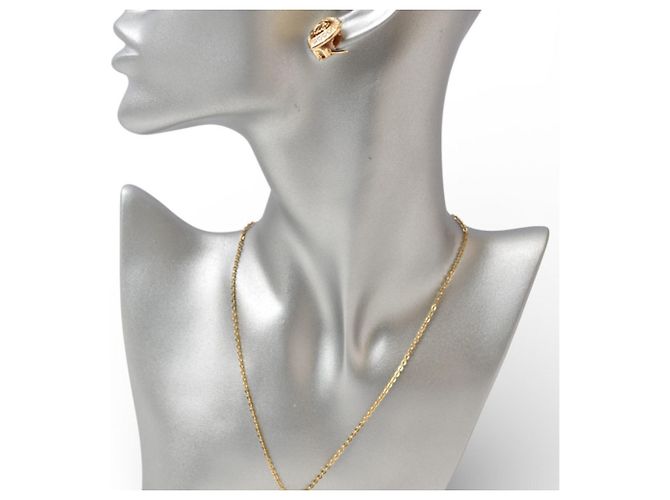 Set di collana e orecchini placcati oro Christian Dior D'oro - vista 10