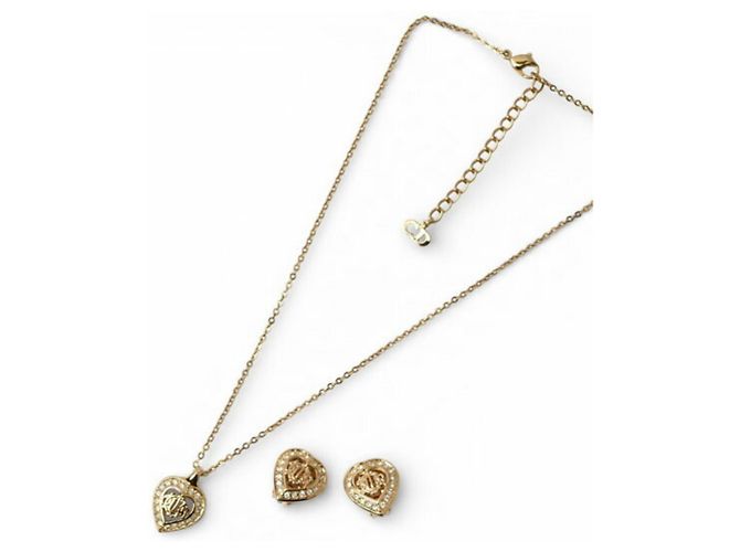 Set di collana e orecchini placcati oro Christian Dior D'oro - vista 2