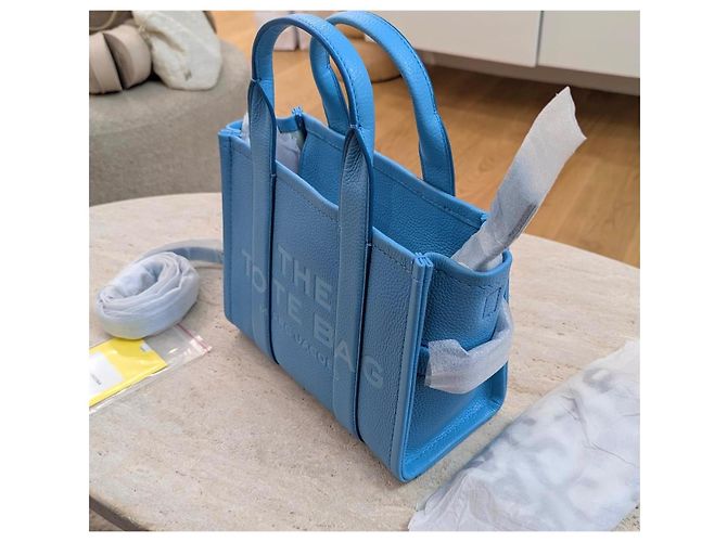 Marc Jacobs The Tote Bag Blau Grained Leder Medium - Ansicht 3
