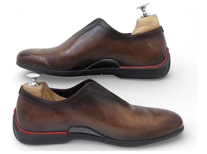 MOCASSINI BERLUTI X FERRARI S4513 6 40 CUOIO MARRONE - vista 2