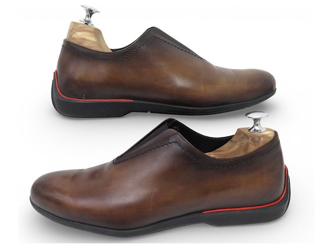 MOCASSINI BERLUTI X FERRARI S4513 6 40 CUOIO MARRONE - vista 3