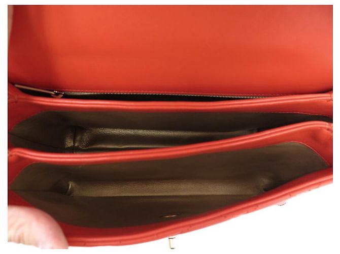 NUOVA BORSA A MANO CHANEL COCO HANDLE IN PELLE CORALLO Arancione - vista 10