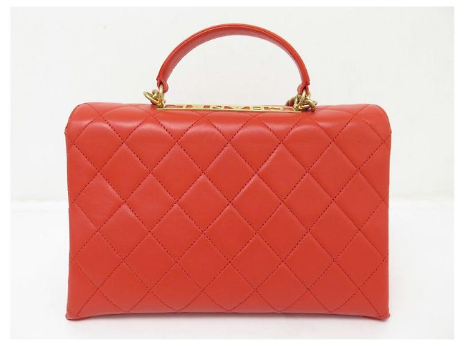 NUOVA BORSA A MANO CHANEL COCO HANDLE IN PELLE CORALLO Arancione - vista 2