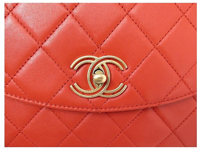 NUOVA BORSA A MANO CHANEL COCO HANDLE IN PELLE CORALLO Arancione - vista 6