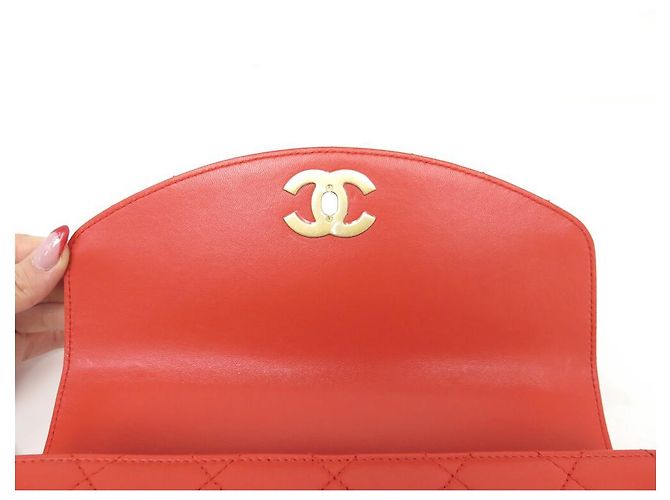NUOVA BORSA A MANO CHANEL COCO HANDLE IN PELLE CORALLO Arancione - vista 9