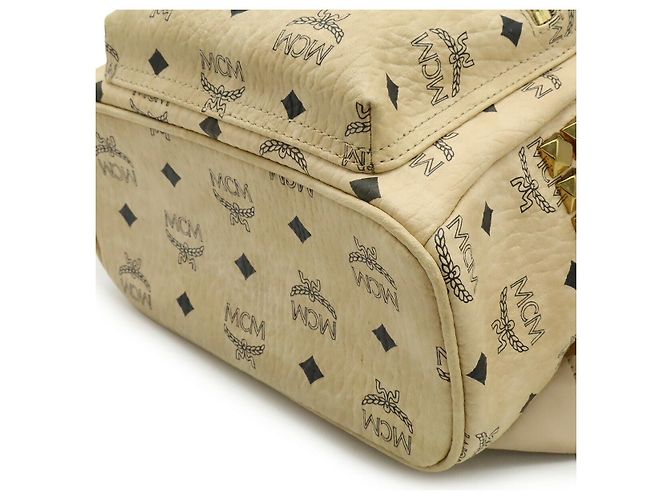 MCM Visetos beschichteter Canvas-Rucksack Braun Beige - Ansicht 3