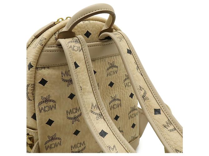 MCM Visetos beschichteter Canvas-Rucksack Braun Beige - Ansicht 4