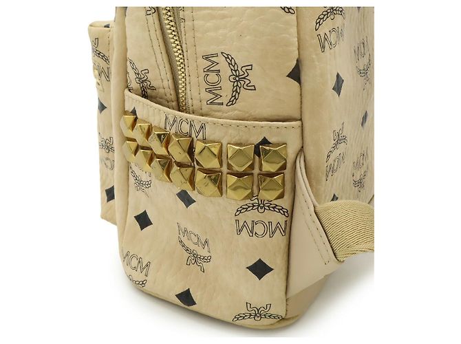 MCM Visetos beschichteter Canvas-Rucksack Braun Beige - Ansicht 8