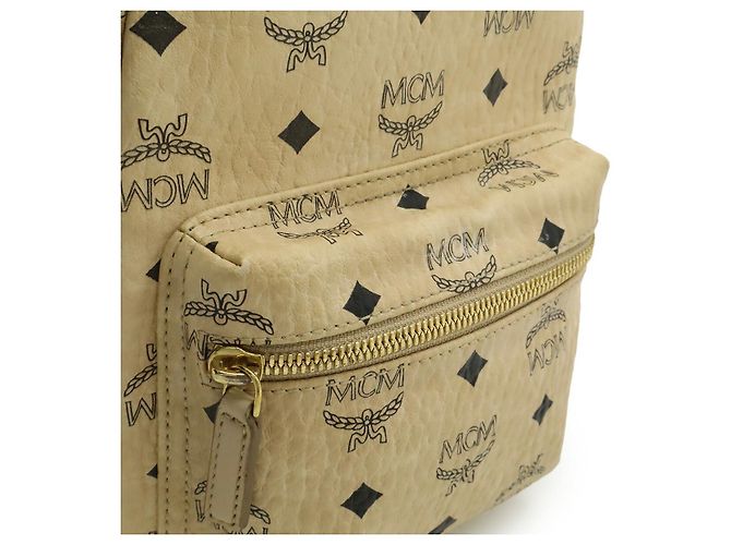 MCM Visetos beschichteter Canvas-Rucksack Braun Beige - Ansicht 9