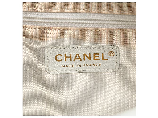 Chanel CC gesteppte Kaviar Bowlingtasche Weiß - Ansicht 5