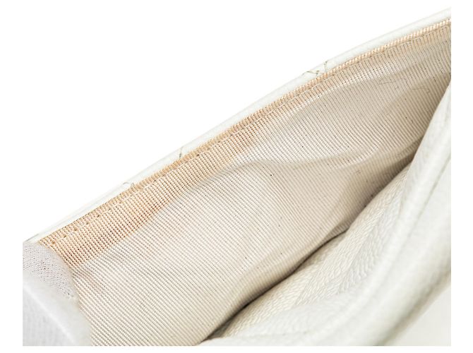 Chanel CC gesteppte Kaviar Bowlingtasche Weiß - Ansicht 9