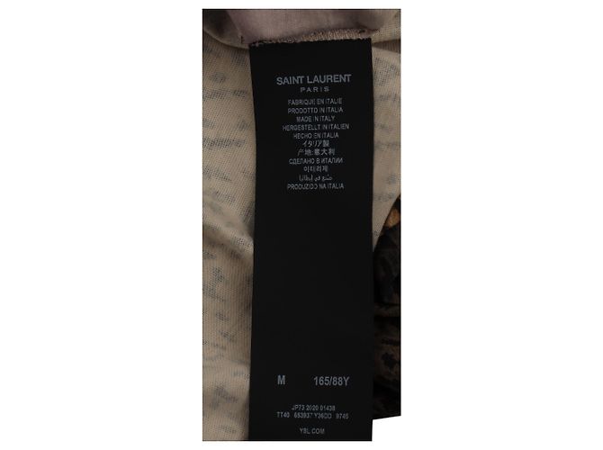 Camiseta de algodón marrón con estampado de leopardo ombré Saint Laurent Castaño - vista 5