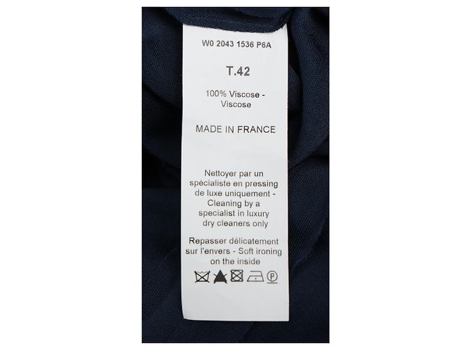 Vestido Mini com Decote em V em Viscose Azul Marinho da Lanvin - vista 5