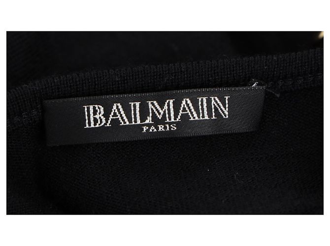 Top de Lana Negra Embellecido con Botones Balmain Negro - vista 4