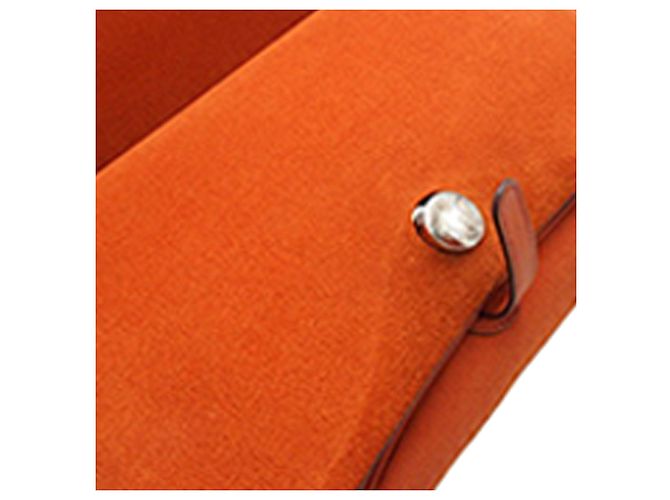 Borsa Colorado Mm in Vache Liege e Toile Hermès Arancione - vista 10
