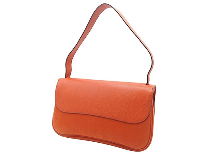 Borsa Colorado Mm in Vache Liege e Toile Hermès Arancione - vista 2