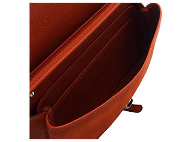 Borsa Colorado Mm in Vache Liege e Toile Hermès Arancione - vista 4