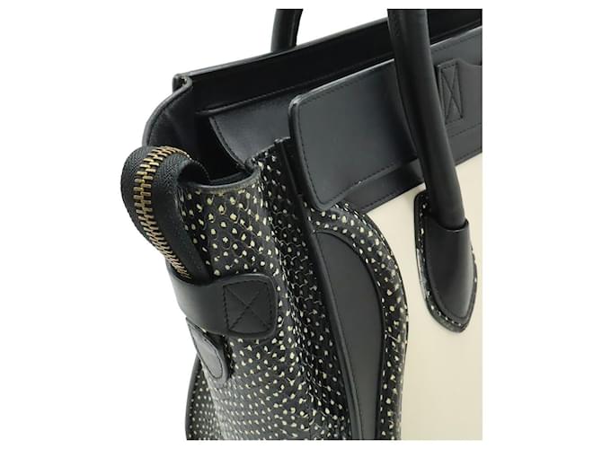 Céline Bolsa Celine Luggage Micro Shopper em couro de python Branco - vista 7