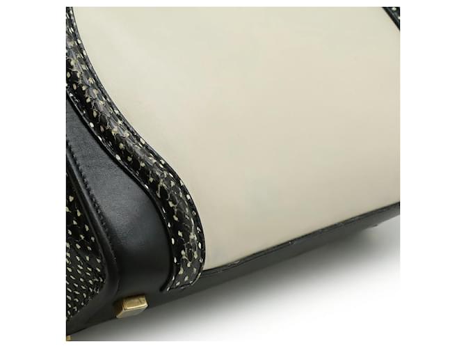 Céline Bolsa Celine Luggage Micro Shopper em couro de python Branco - vista 9
