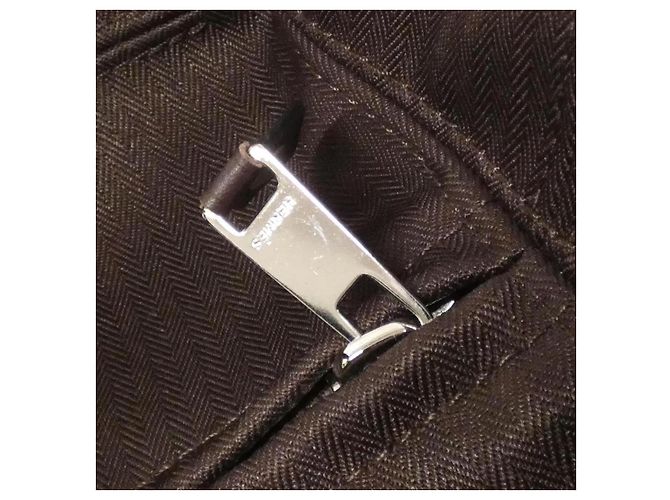 Hermès Acapulco MM Tasche aus Chevron-Canvas Braun - Ansicht 3