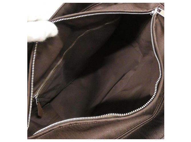 Hermès Acapulco MM Tasche aus Chevron-Canvas Braun - Ansicht 6