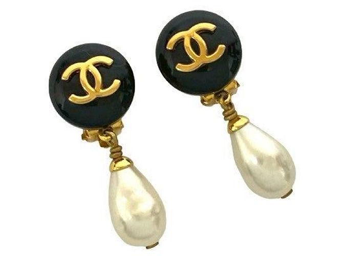 Chanel Coco Mark Perlenohrringe Schwarz - Ansicht 4