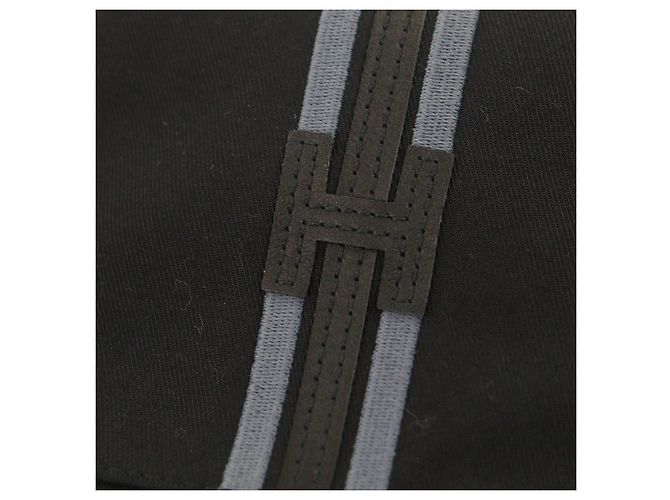 Cappello bucket in cotone Hermès Fred H Stripe58 Nero - vista 8
